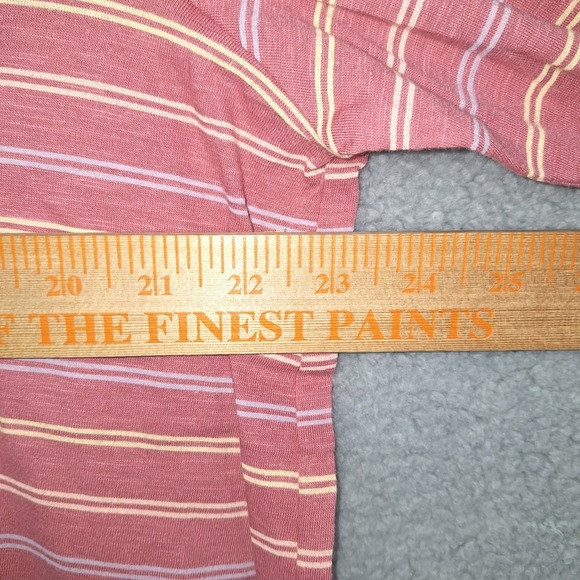 SONOMA The Everyday Tee Womens 1XP Pink Stripe V-Neck Long Sleeve Shirt Layer - Picture 4 of 6